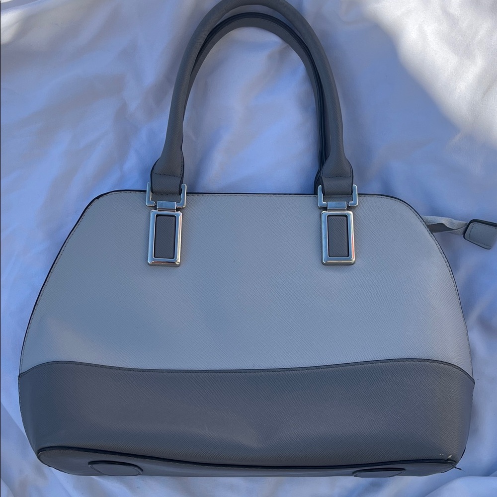 Ricki's Two-Tone Gray Satchel Bag Sling Medium Size Office Leather